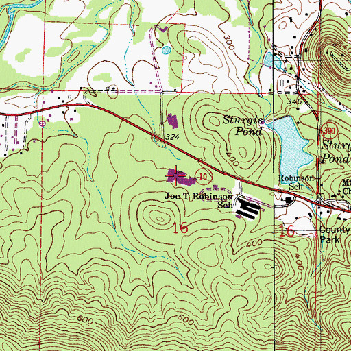 Topographic Map of Robinson High School, AR