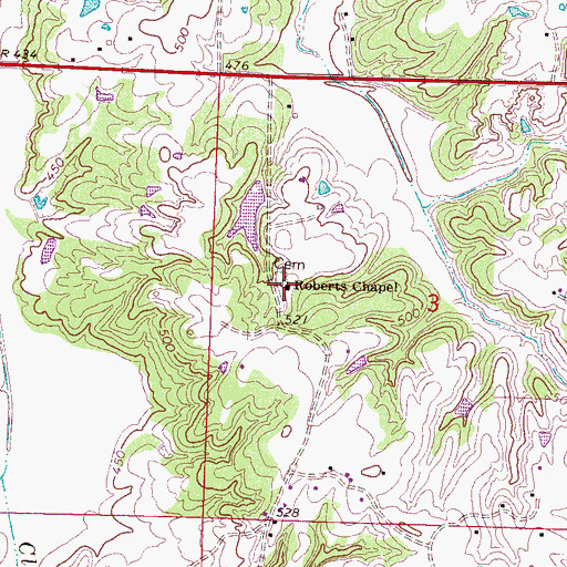 Topographic Map of Roberts Chapel, MS