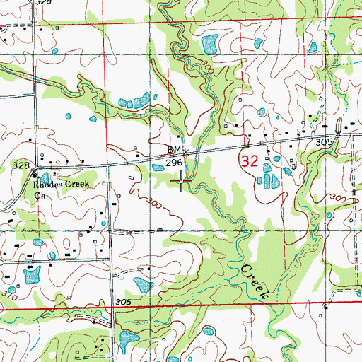 Topographic Map of Robertson Creek, MS