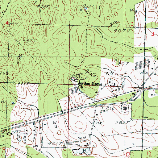 Topographic Map of Robin School, MS