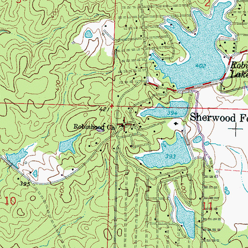 Topographic Map of Robinhood Church, MS