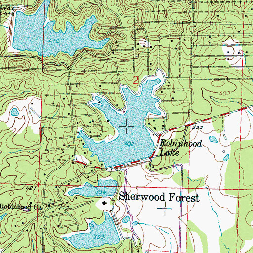 Topographic Map of Robinhood Lake, MS