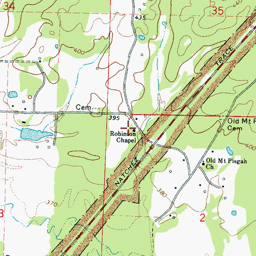 Topographic Map of Robinson Chapel, MS
