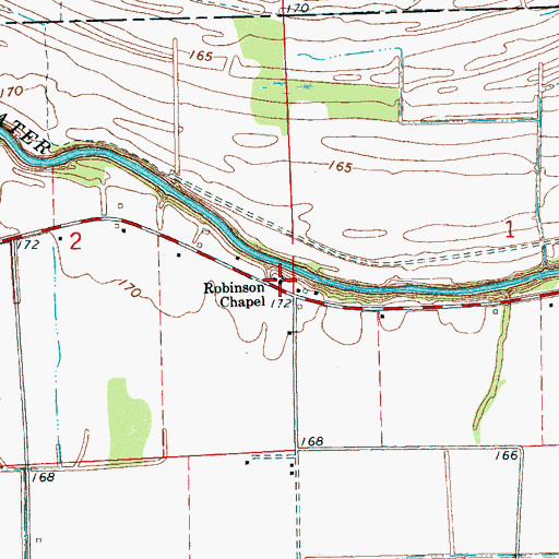 Topographic Map of Robinson Chapel, MS