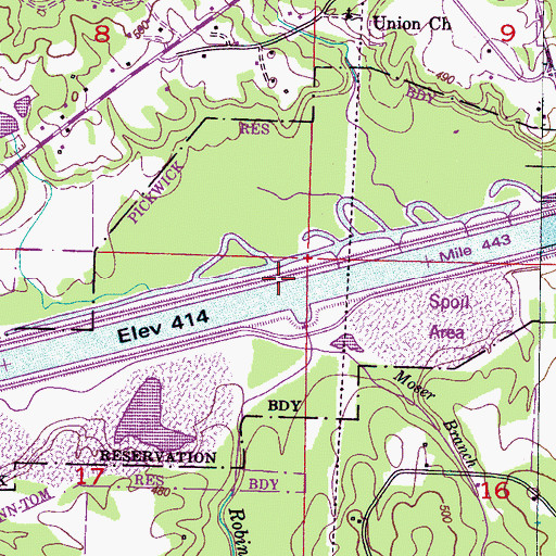 Topographic Map of Robinson Creek, MS