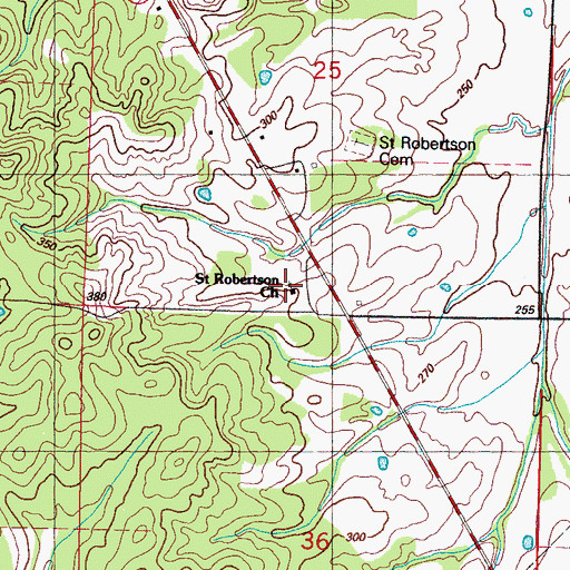 Topographic Map of Saint Robertson Church, MS