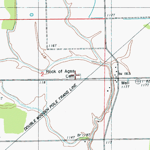 Topographic Map of Rock of Ages Church, MS