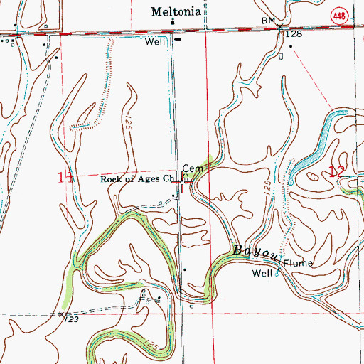 Topographic Map of Rock of Ages Church, MS