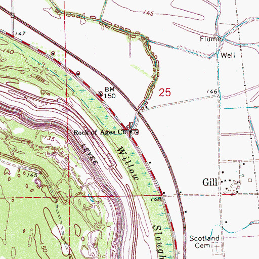 Topographic Map of Rock of Ages Church, MS