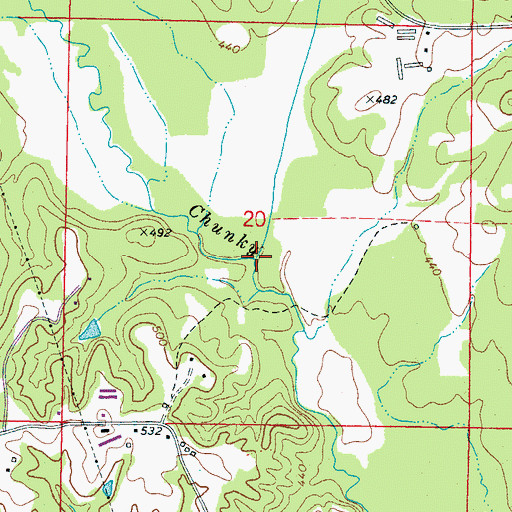 Topographic Map of Rock Branch, MS