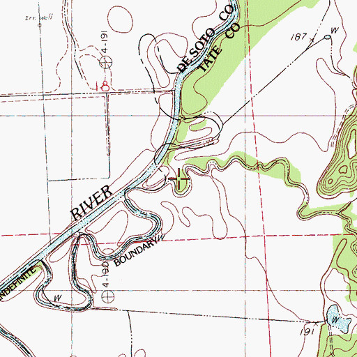 Topographic Map of Rock Creek, MS