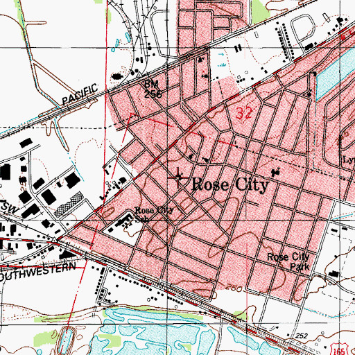 Topographic Map of Rose City Cumberland Presbyterian Church, AR