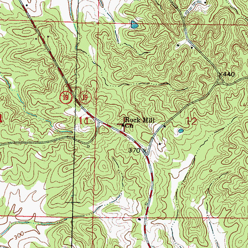 Topographic Map of Rock Hill Church, MS