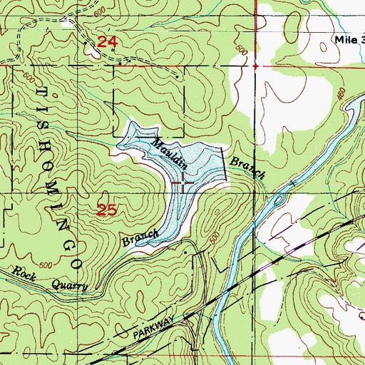 Topographic Map of Rock Quarry Branch, MS