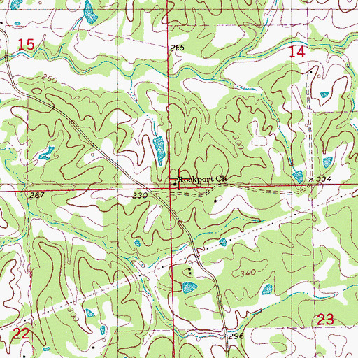 Topographic Map of Rockport School, MS