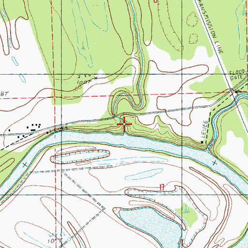 Topographic Map of Rocky Bayou, MS