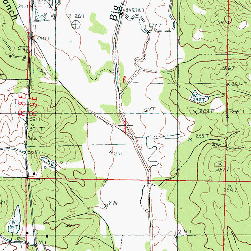 Topographic Map of Rocky Branch, MS