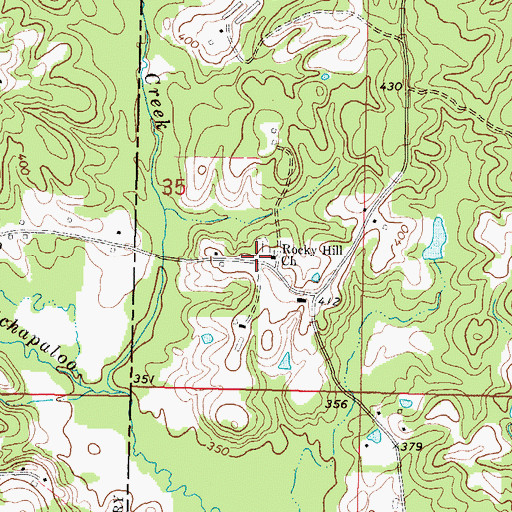 Topographic Map of Rocky Hill Church, MS