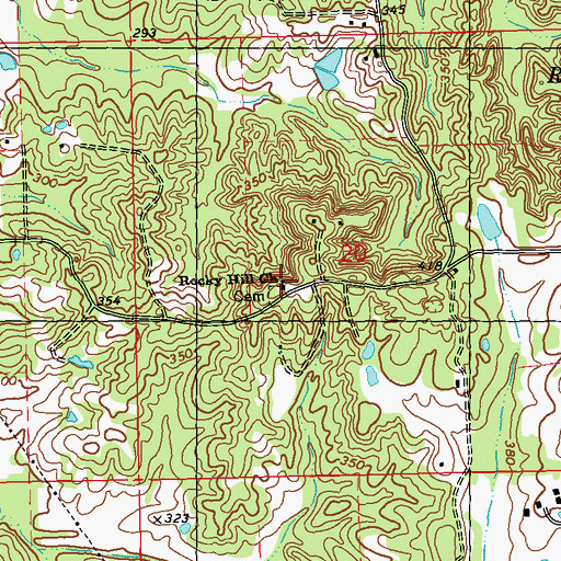 Topographic Map of Rocky Hill Church, MS