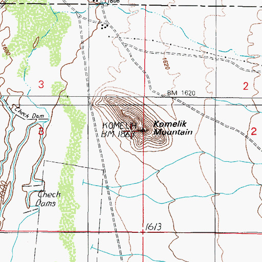 Topographic Map of Komelik Mountain, AZ