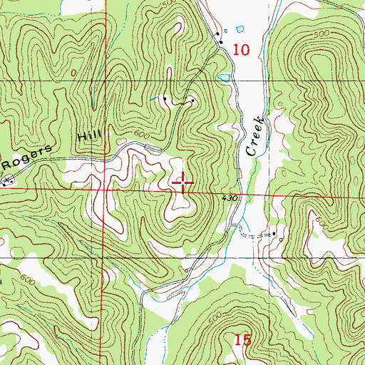 Topographic Map of Rogers Hill, MS