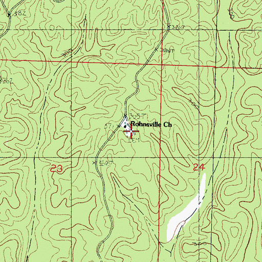 Topographic Map of Rohnsville Cemetery, MS