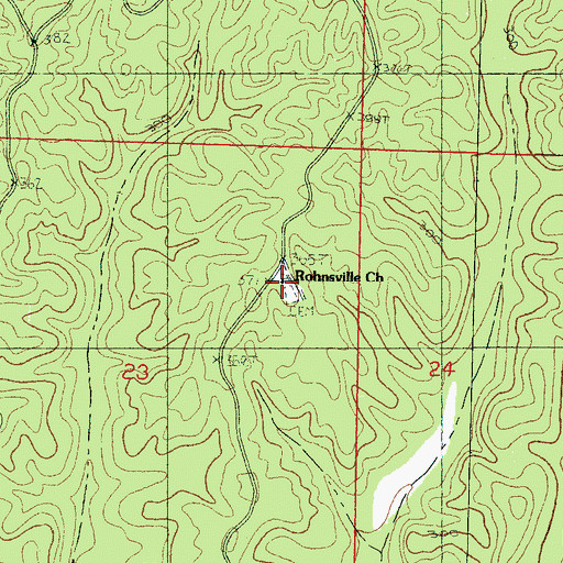 Topographic Map of Rohnsville Church, MS