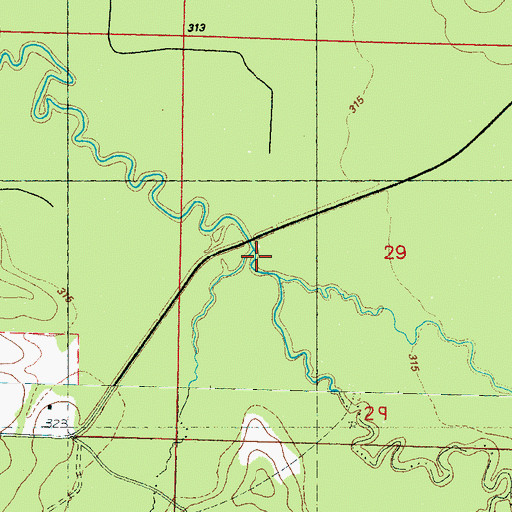 Topographic Map of Rollison Creek, MS