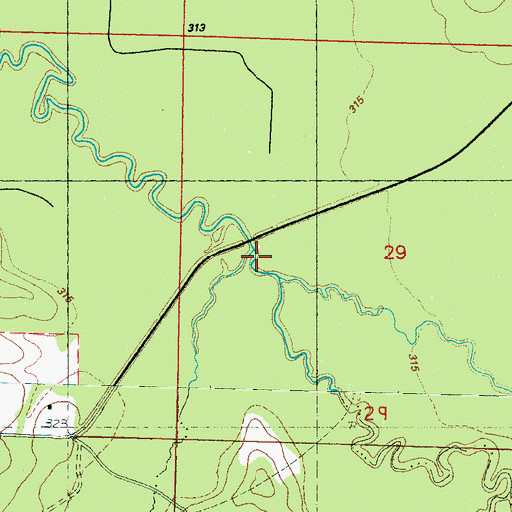 Topographic Map of Rollison Creek, MS