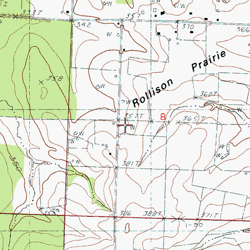Topographic Map of Rollison Prairie, MS