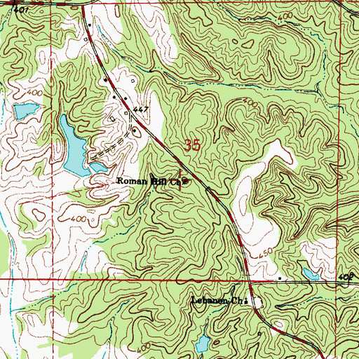Topographic Map of Roman Hill Church, MS