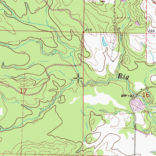 Topographic Map of Rooty Creek, MS