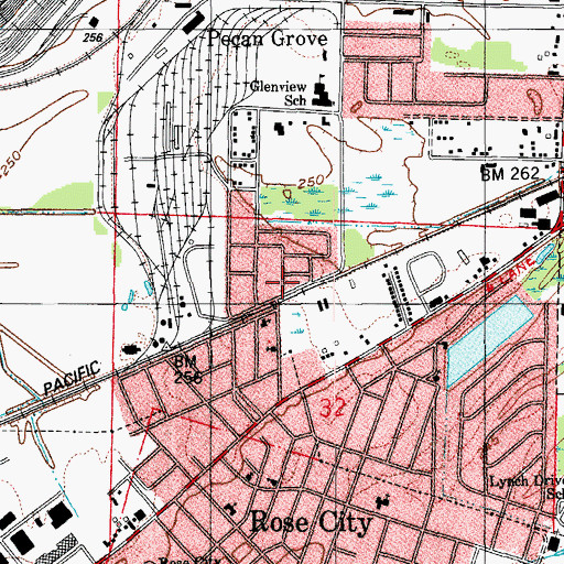 Topographic Map of Saint Matthews Temple Church of God in Christ, AR