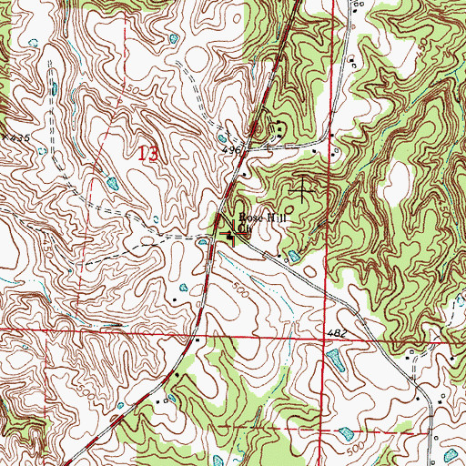 Topographic Map of Rose Hill Church, MS
