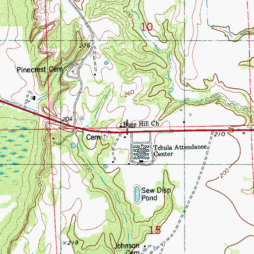 Topographic Map of Rose Hill Church, MS
