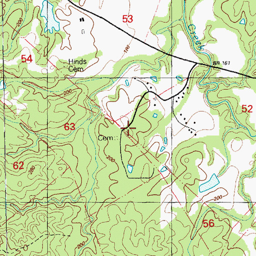 Topographic Map of Rose Hill Number 2 Church, MS