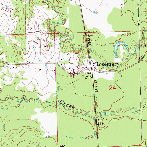 Topographic Map of Rosemary, MS