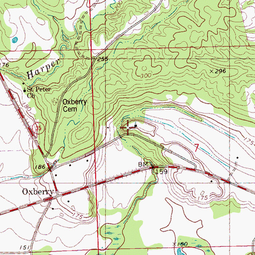 Topographic Map of Rosenwald School, MS
