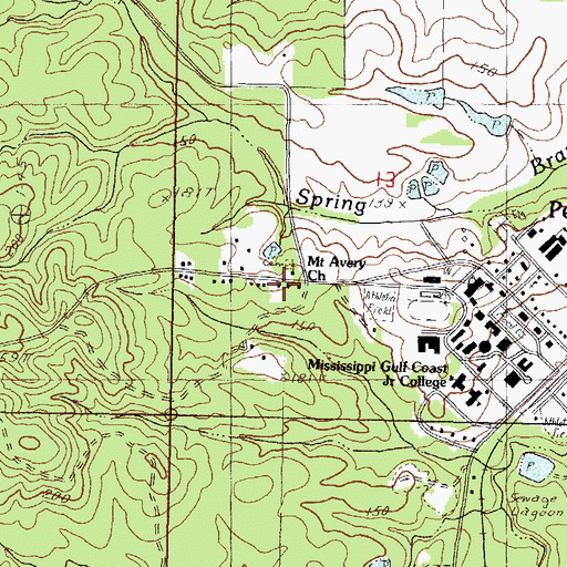 Topographic Map of Rosenwall School, MS