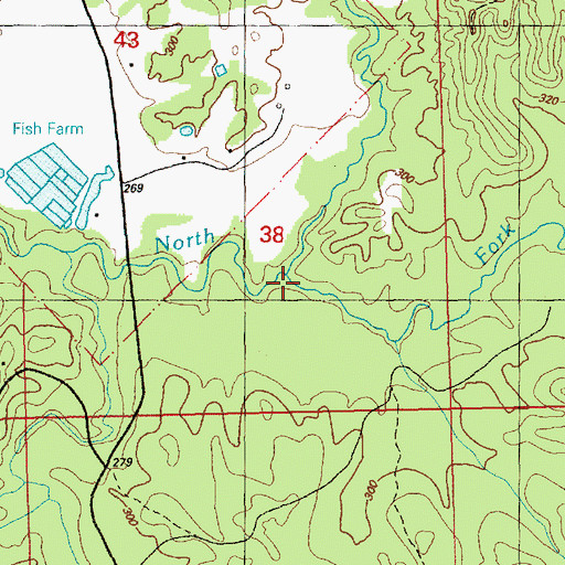 Topographic Map of Ross Branch, MS