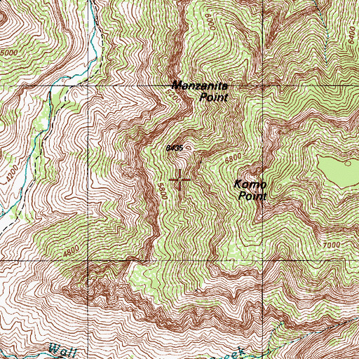 Topographic Map of Komo Point, AZ