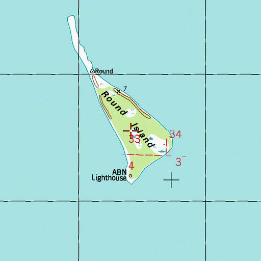 Topographic Map of Round Island, MS