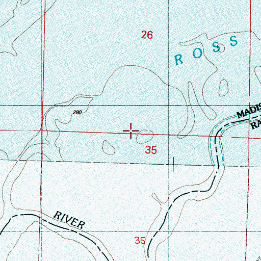 Topographic Map of Round Lake, MS