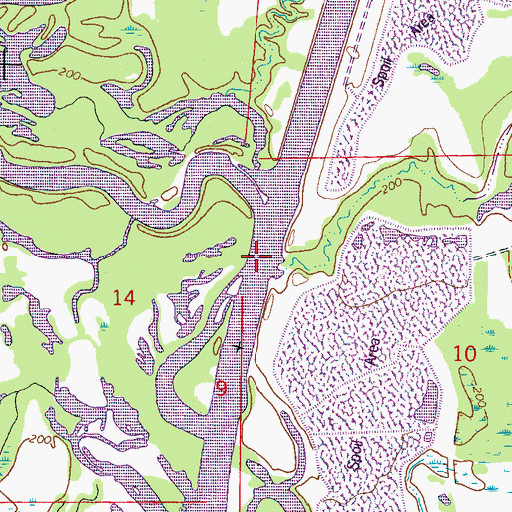 Topographic Map of Roundhouse Branch, MS