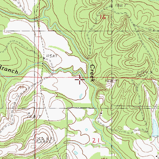 Topographic Map of Rowland Branch, MS