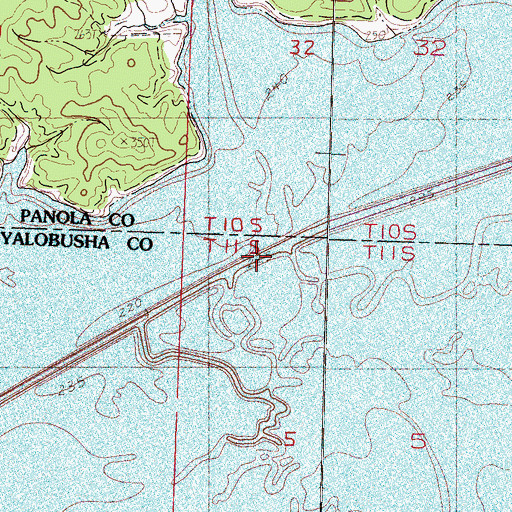 Topographic Map of Rowsey Creek, MS