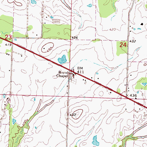 Topographic Map of Royal Chapel, MS