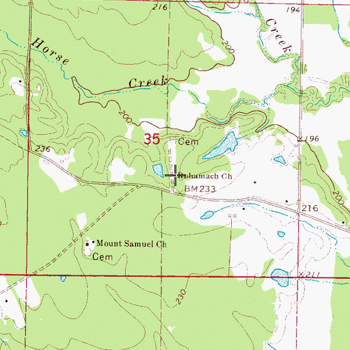 Topographic Map of Ruhamach Church, MS