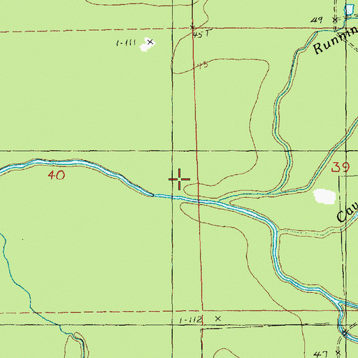 Topographic Map of Running Bayou, MS