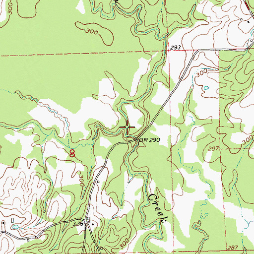 Topographic Map of Russell Creek, MS